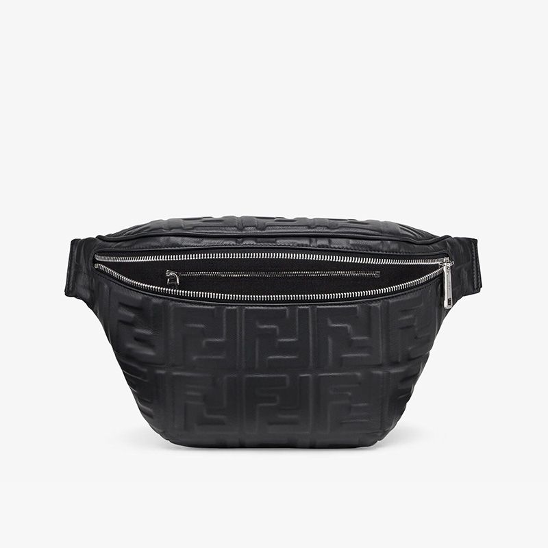 Affordable Fendi Belt Bag In FF Motif Nappa Leather Black