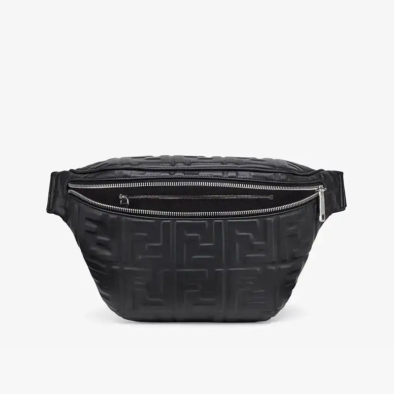 Cheap Affordable Fendi Belt Bag In FF Motif Nappa Leather Black