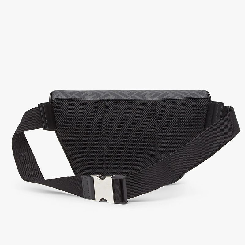 Affordable Fendi Belt Bag In ROMA Logo FF Motif Fabric Black