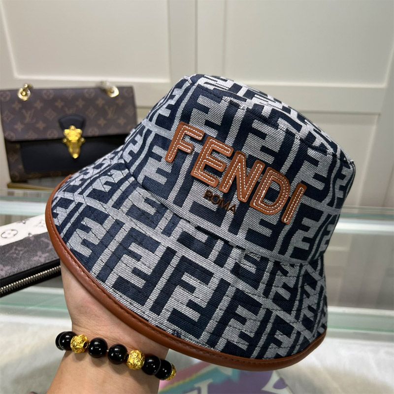 Affordable Fendi Bucket Hat In Fendi Roma FF Motif Canvas Black