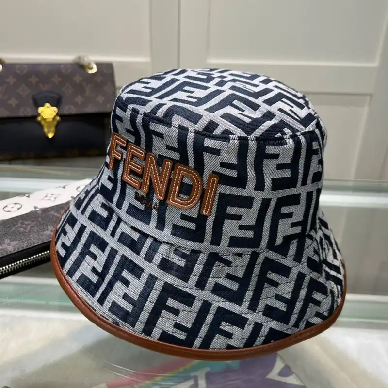 Affordable Fendi Bucket Hat In Fendi Roma FF Motif Canvas Black