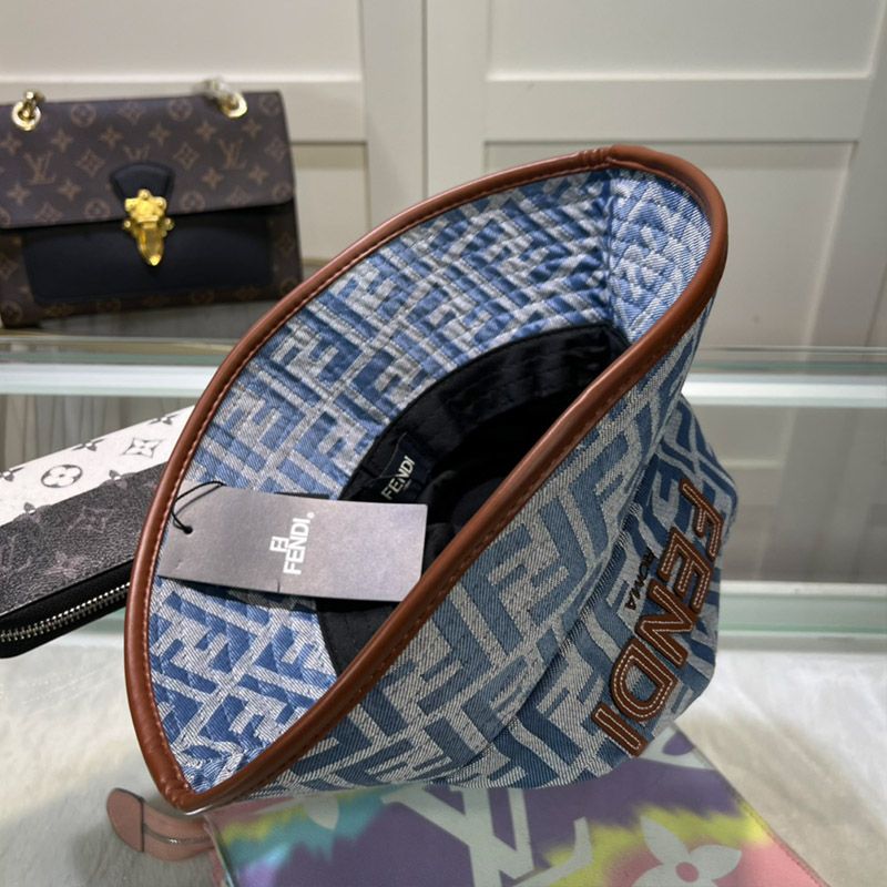 Affordable Fendi Bucket Hat In Fendi Roma FF Motif Canvas Blue