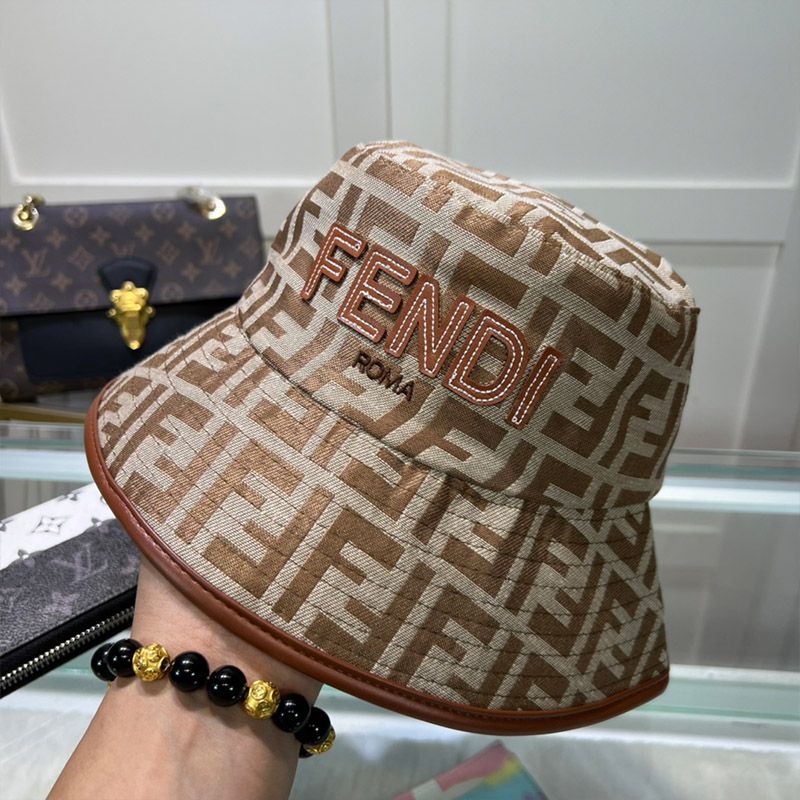 Affordable Fendi Bucket Hat In Fendi Roma FF Motif Canvas Brown