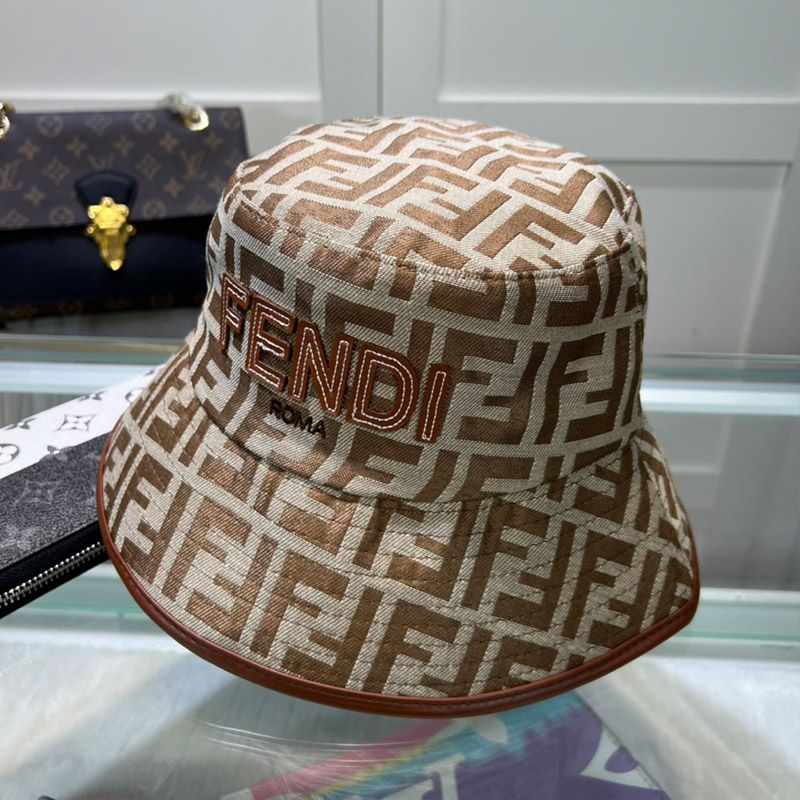 Affordable Fendi Bucket Hat In Fendi Roma FF Motif Canvas Brown