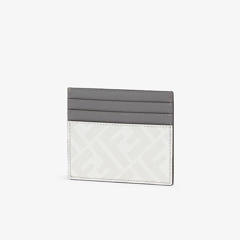 Affordable Fendi Card Holder In FF Motif Fabric White Red