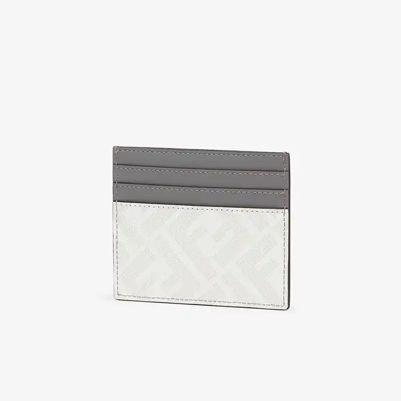 Affordable Fendi Card Holder In FF Motif Fabric White Red HOT SALE