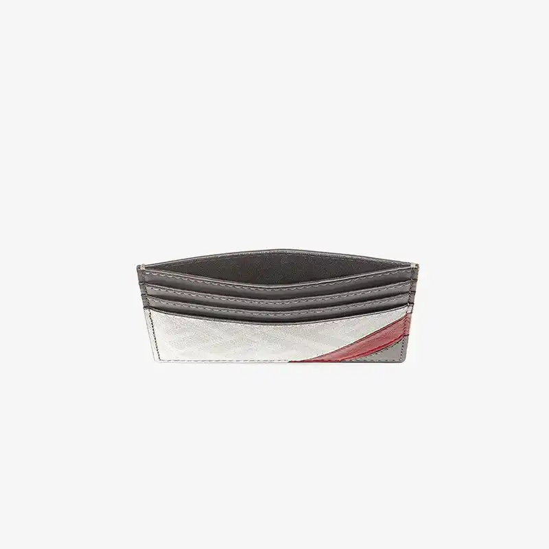 Affordable Fendi Card Holder In FF Motif Fabric White Red HOT SALE