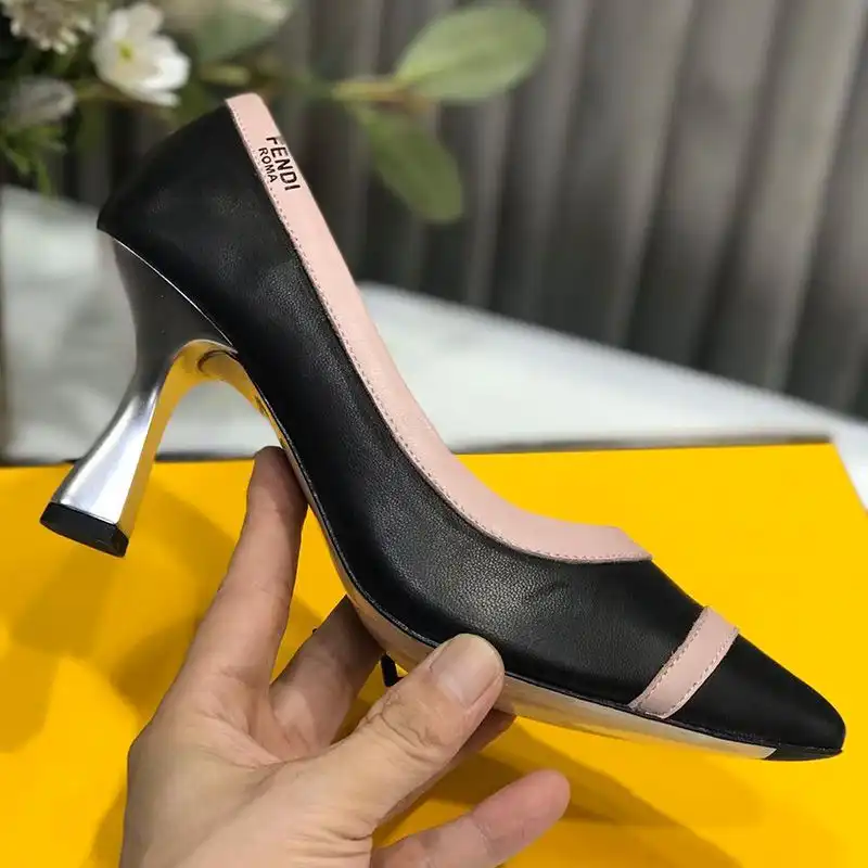 Affordable Fendi Colibri Pumps Women Leather Black HOT SALE