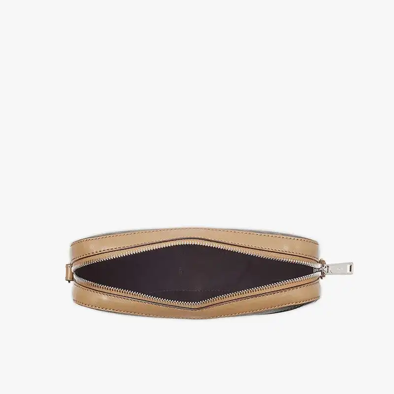 Affordable Affordable Fendi Compact Camera Case In FF Motif Fabric Brown Black