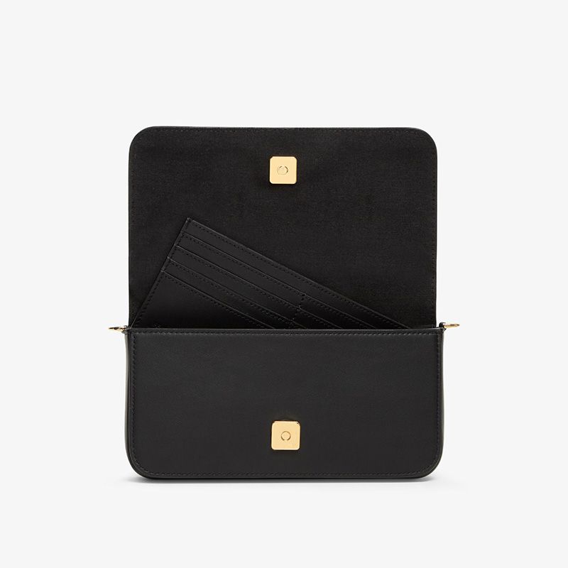 Affordable Fendi Fendigraphy Wallet with Chain In Calf Leather Black