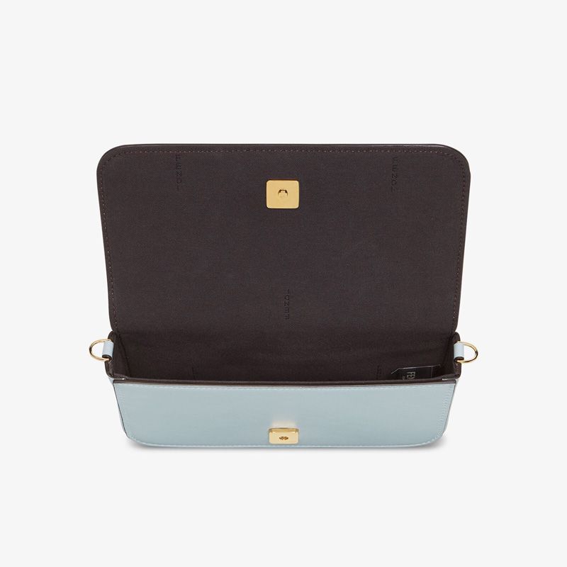 Affordable Fendi Fendigraphy Wallet with Chain In Calf Leather Sky Blue