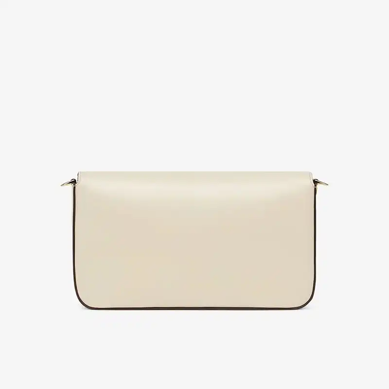 Affordable Fendi FF Wallet On Chain With Pouches In Calf Leather White