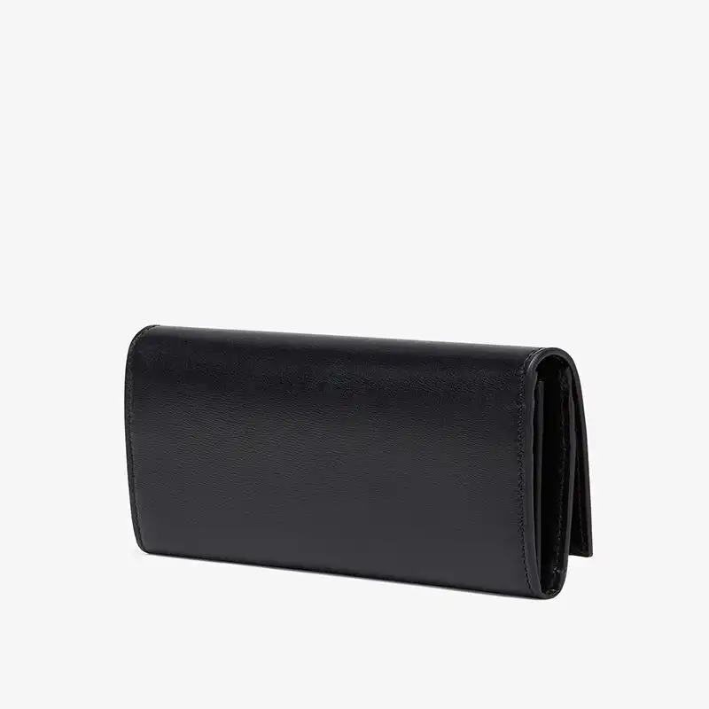 Affordable Fendi FF Continental Wallet In Calf Leather Black