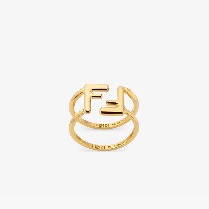 Affordable Fendi FF Rings In Metal Gold