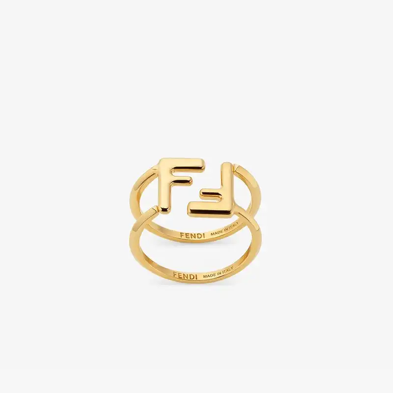 Fendi FF Rings In Metal Gold