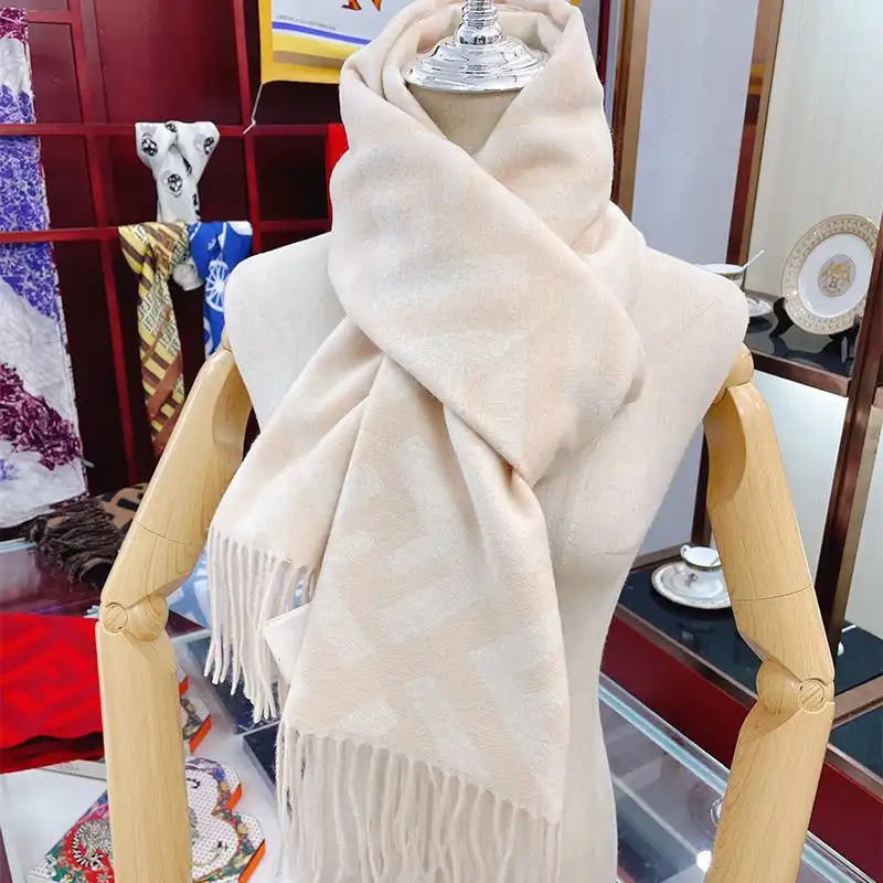 Affordable Fendi FF Scarf In Cashmere Beige