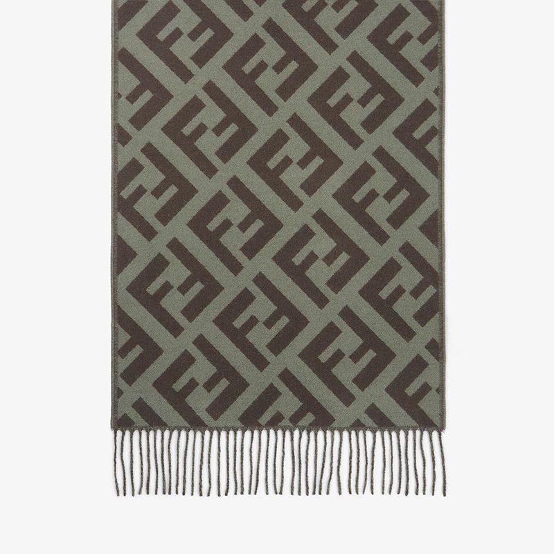 Affordable Fendi FF Scarf In Cashmere Green