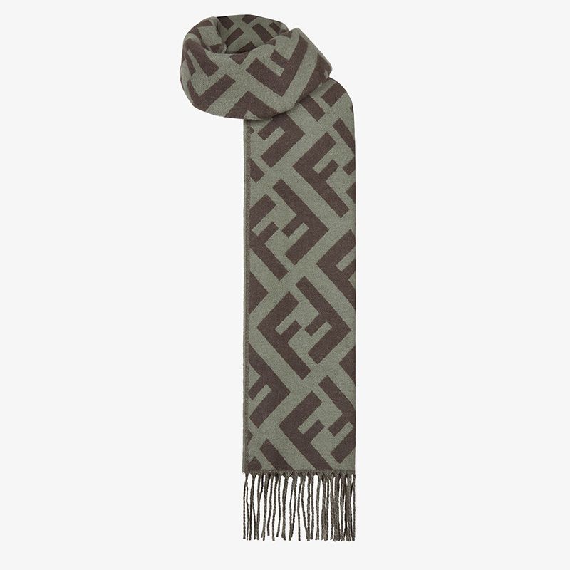 Affordable Fendi FF Scarf In Cashmere Green