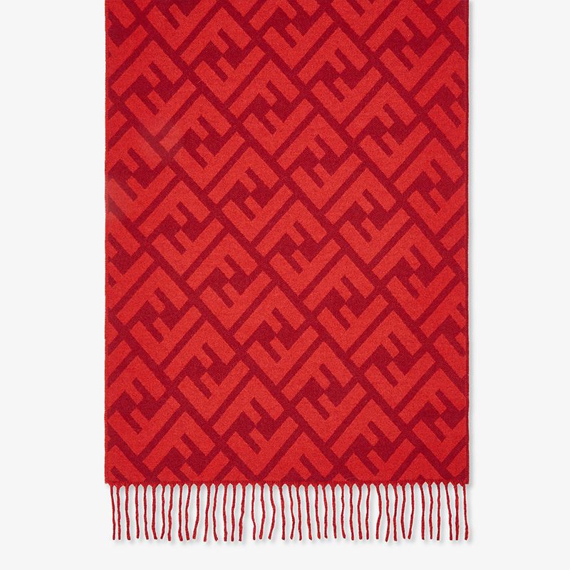 Affordable Fendi FF Scarf In Cashmere Red