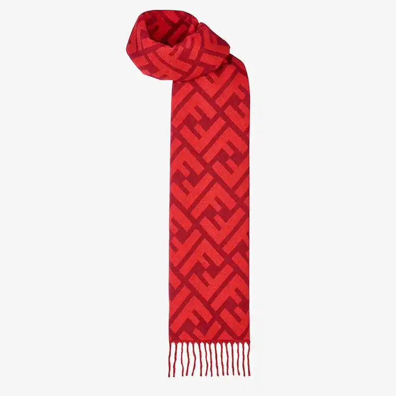 Affordable Fendi FF Scarf In Cashmere Red