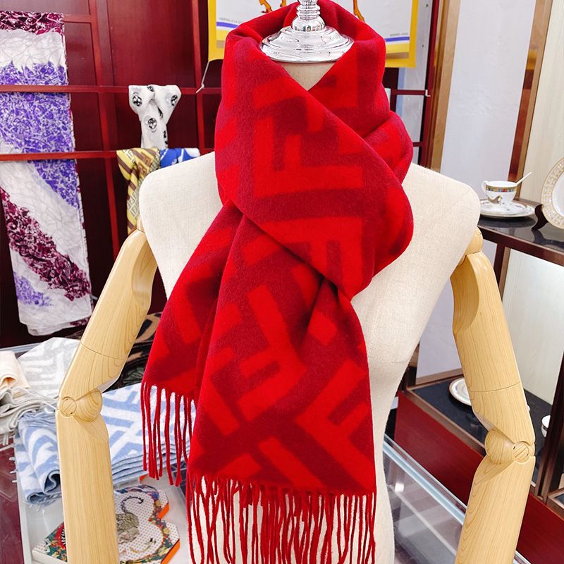 Affordable Fendi FF Scarf In Cashmere Red