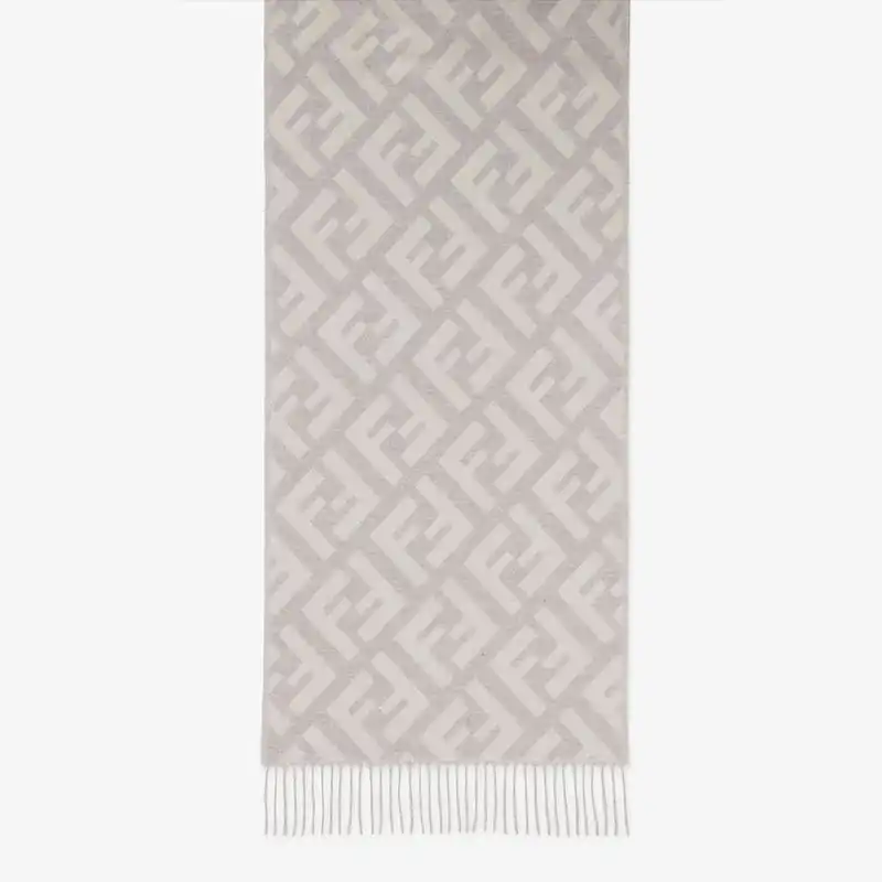 Fendi FF Scarf In Cashmere White