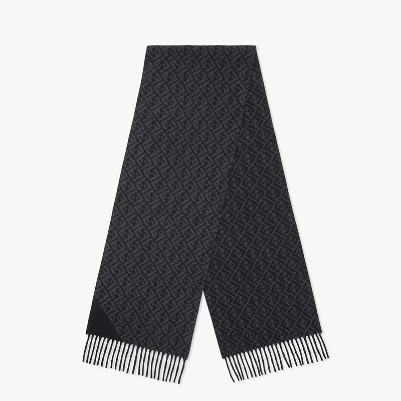 Affordable Fendi FF Scarf In Wool Black