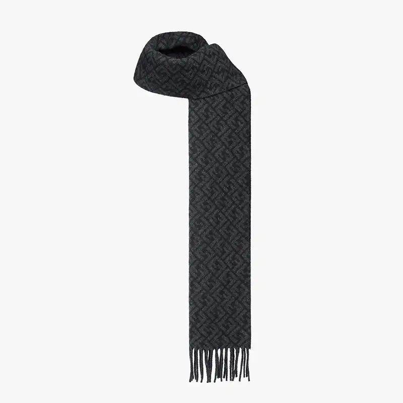 Cheap Fendi FF Scarf In Wool Black