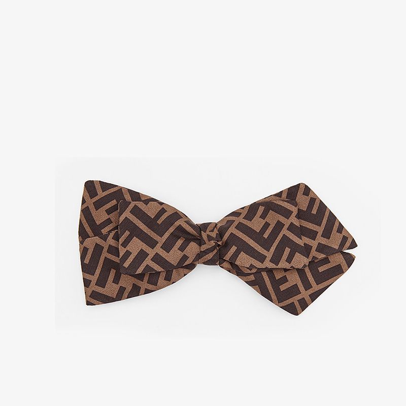 Affordable Fendi FF Bow Hair Clip In Silk Brown