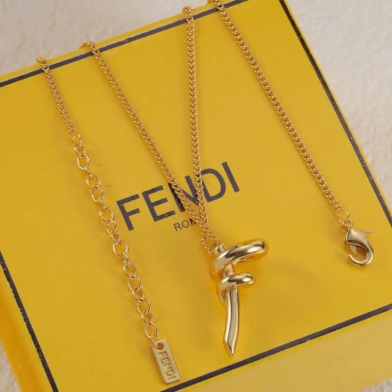 Cheap Fendi Filo F Necklace In Metal Gold HOT SALE