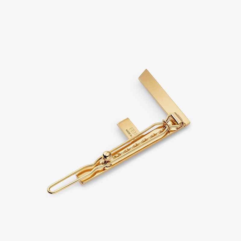 Affordable Fendi First Hair Clip In Metal with Crystals Gold