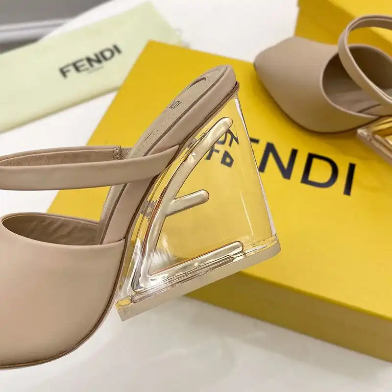 Affordable Fendi First Sandals Women Calf Leather Beige