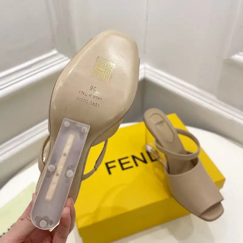 Affordable Fendi First Sandals Women Calf Leather Beige