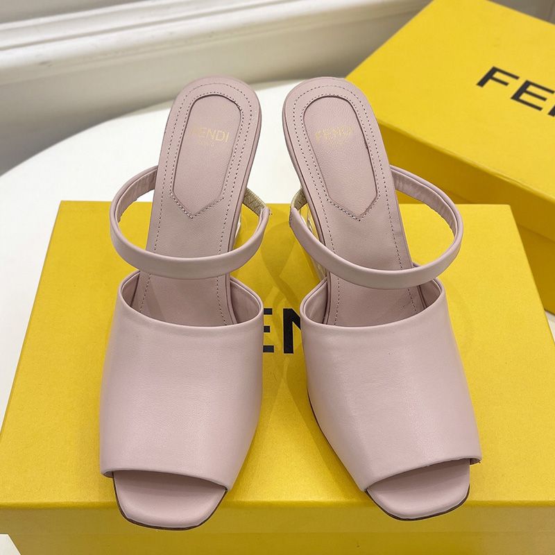 Affordable Fendi First Sandals Women Calf Leather Pink