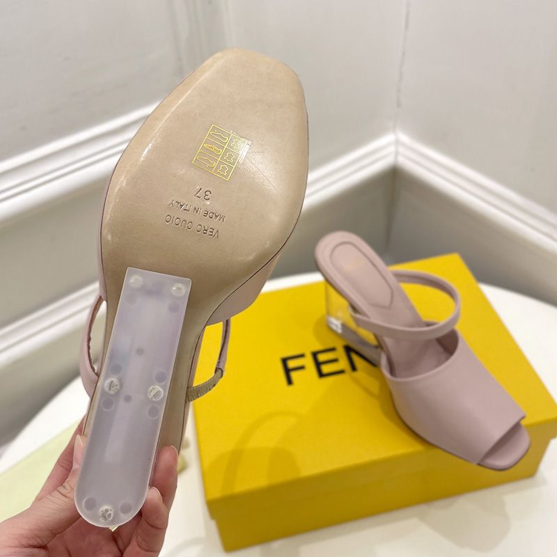 Affordable Fendi First Sandals Women Calf Leather Pink