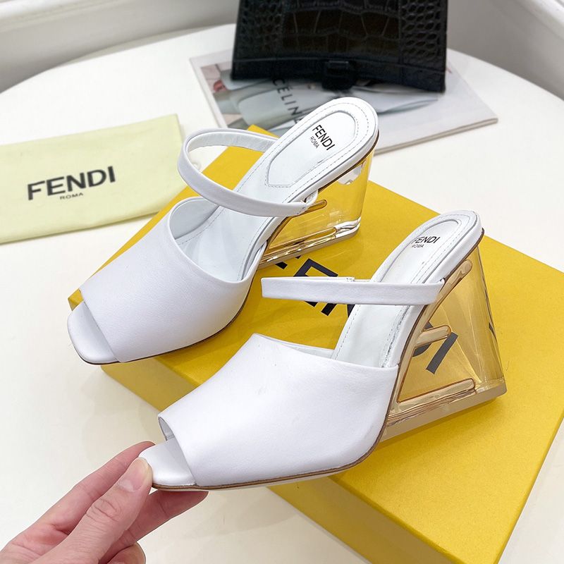 Affordable Fendi First Sandals Women Calf Leather White