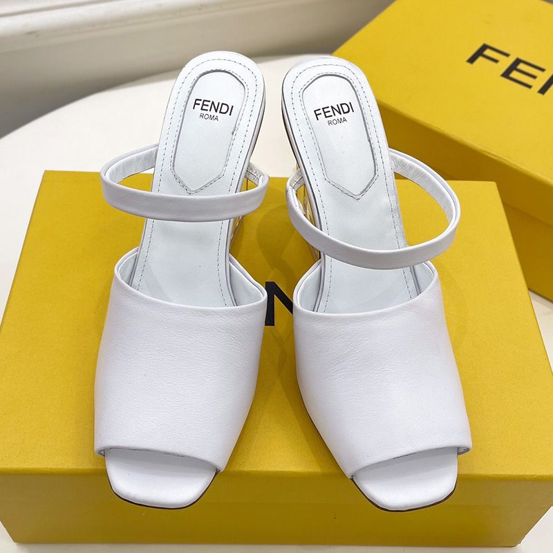 Affordable Fendi First Sandals Women Calf Leather White