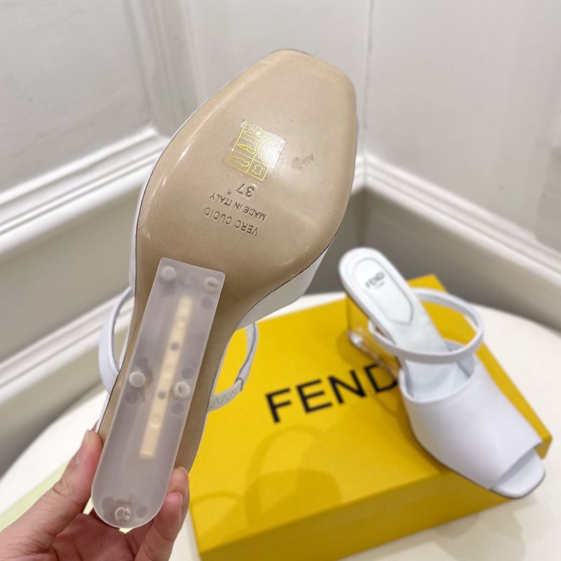 Affordable Fendi First Sandals Women Calf Leather White