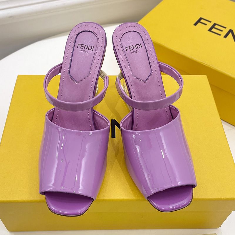 Affordable Fendi First Sandals Women Patent Leather Purple