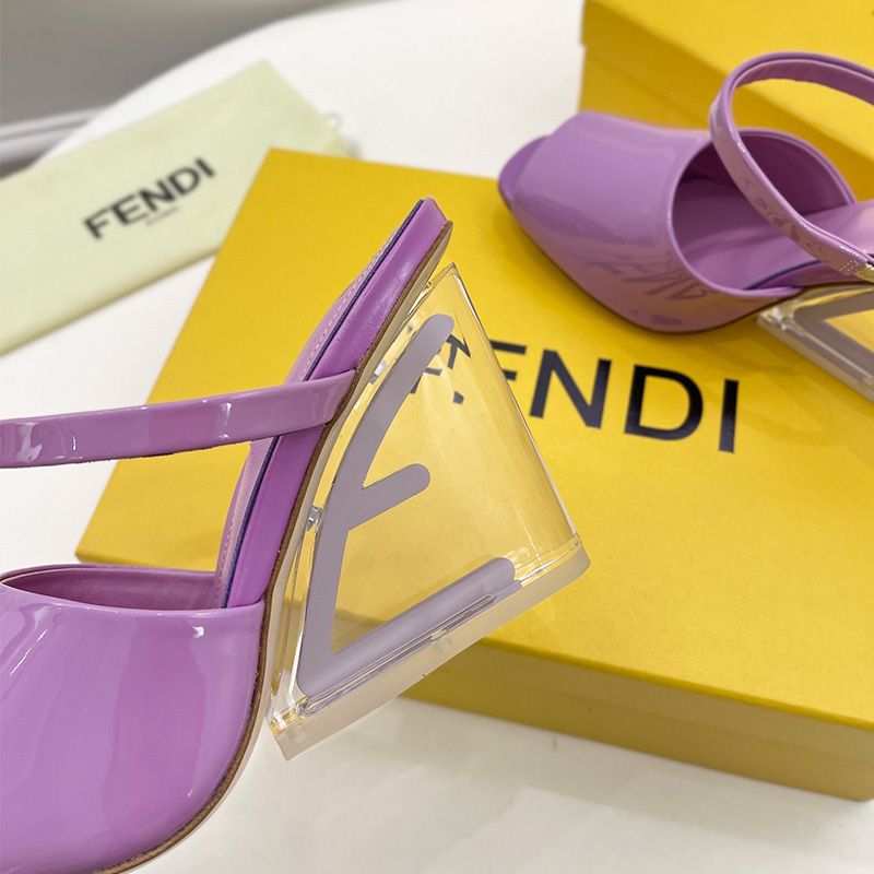 Affordable Fendi First Sandals Women Patent Leather Purple