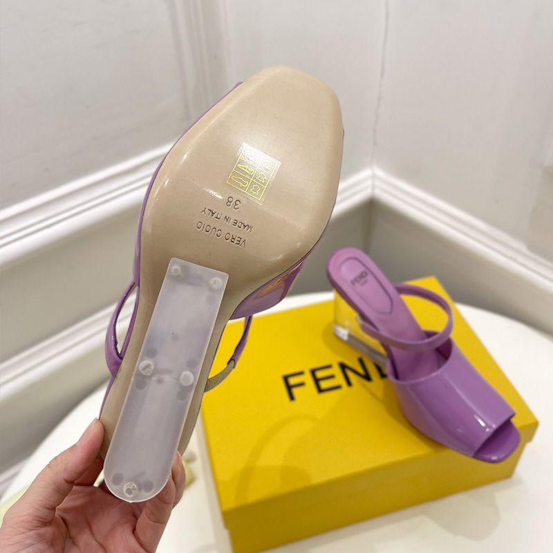 Affordable Fendi First Sandals Women Patent Leather Purple