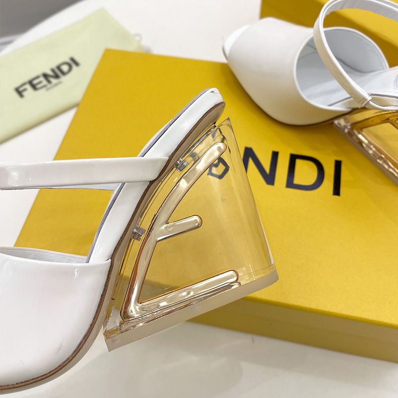 Affordable Fendi First Sandals Women Patent Leather White