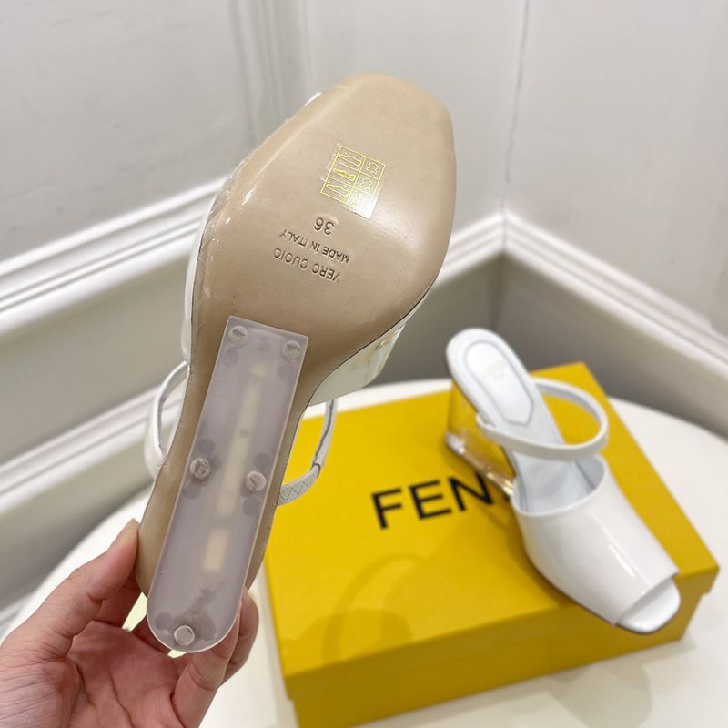 Affordable Fendi First Sandals Women Patent Leather White