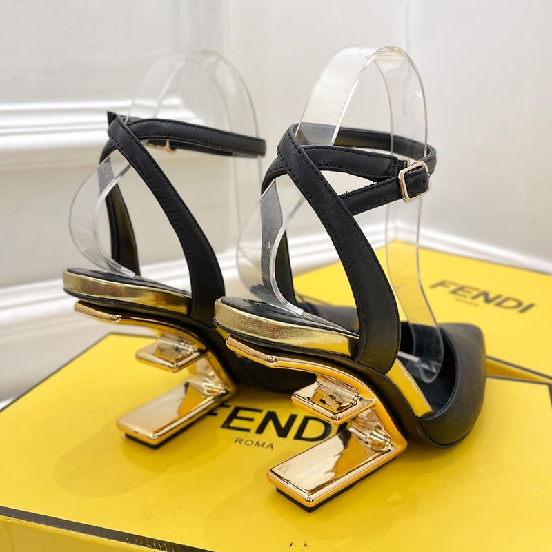 Affordable Fendi First Slingback Pumps Women Calf Leather Black