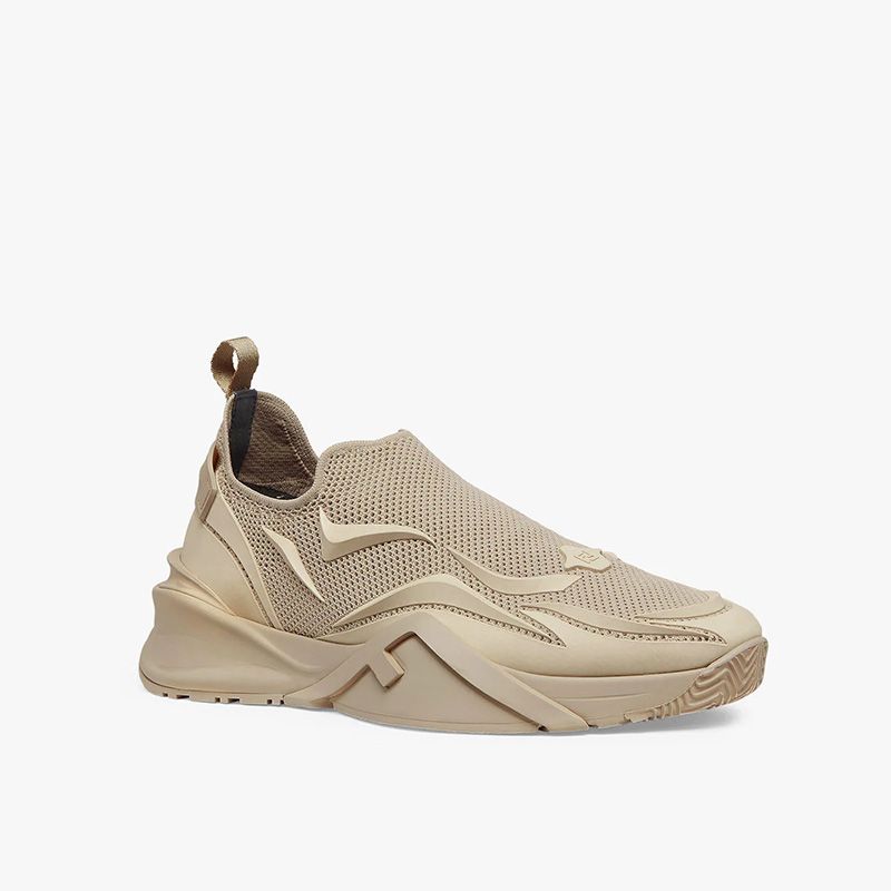 Affordable Fendi Flow Sneakers Unisex Mesh Beige