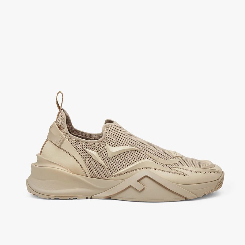 Affordable Fendi Flow Sneakers Unisex Mesh Beige