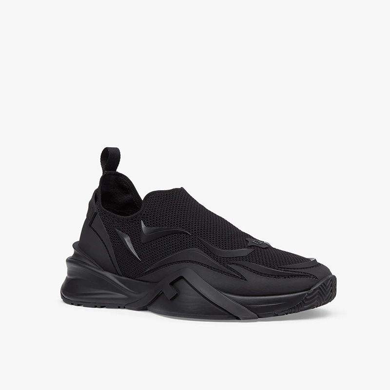 Affordable Fendi Flow Sneakers Unisex Mesh Black