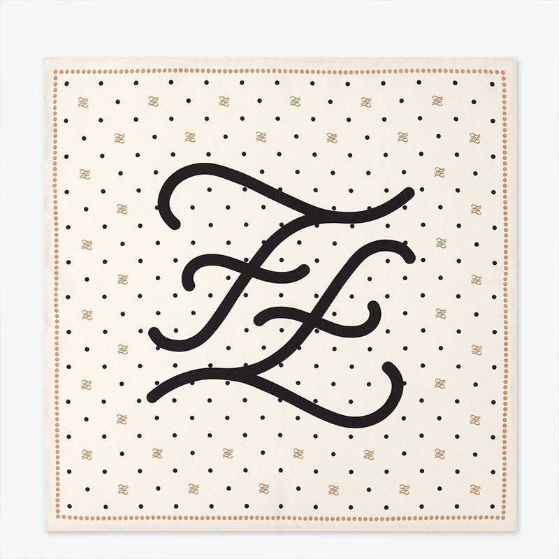 Affordable Fendi Foulard In Karligraphy Motif Silk White