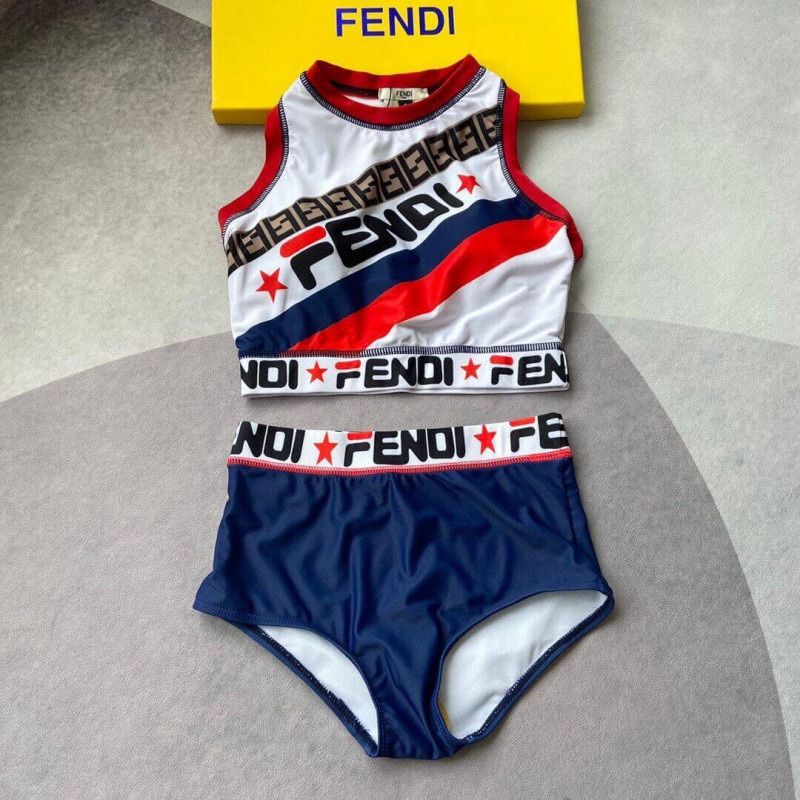 Affordable Fendi Gym Set Women Fila Logo Motif Lycra Blue White