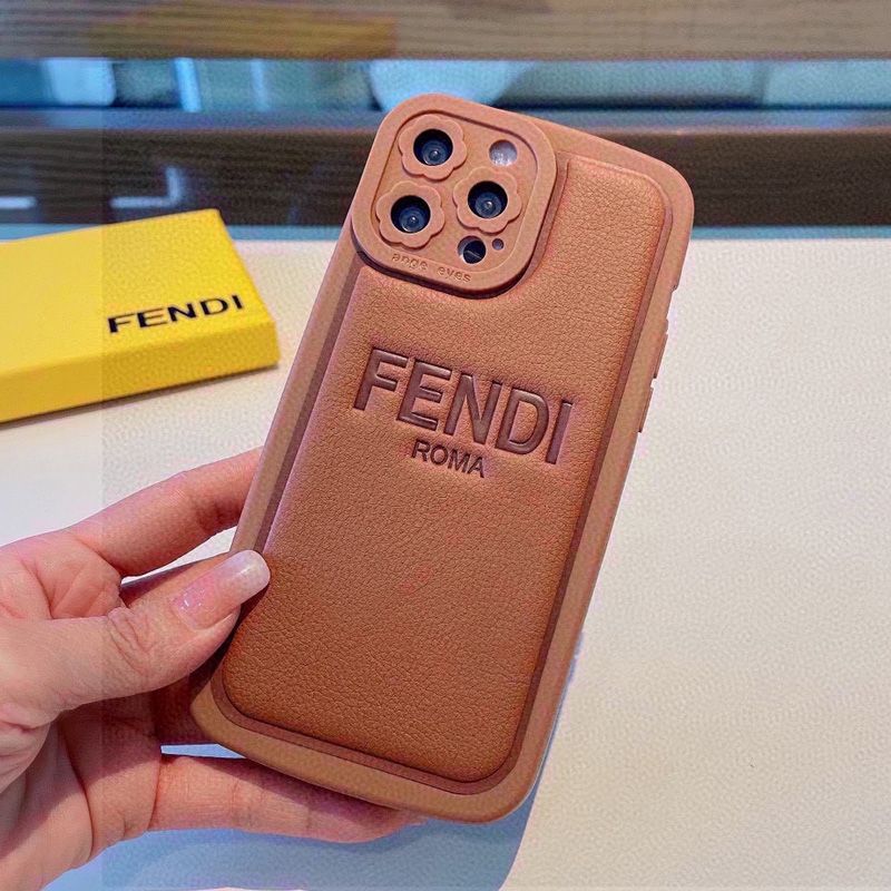 Affordable Fendi iPhone Case In Fendi Roma Motif Silicone Brown